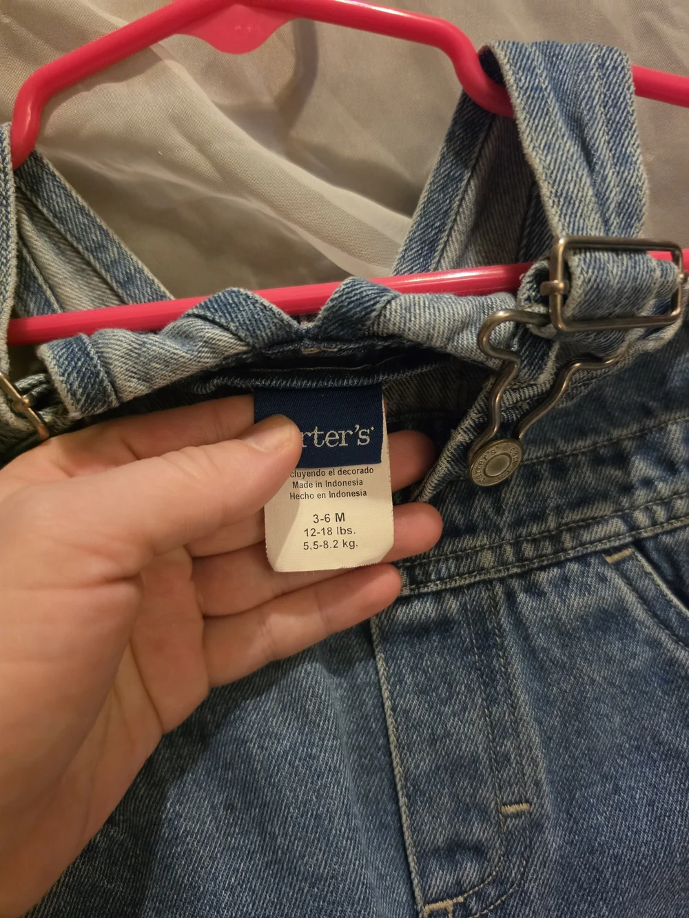 Vintage Carter's Light Blue Denim Kids Overalls